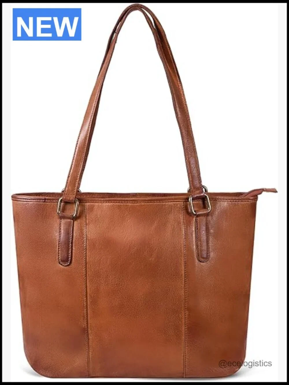 Genuine Leather Tote Satchel - Shoulder Bag for Work Travel